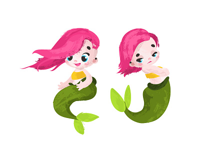 Mermaid cartoon challange character children book fish girl mermaid mermay sticker vector