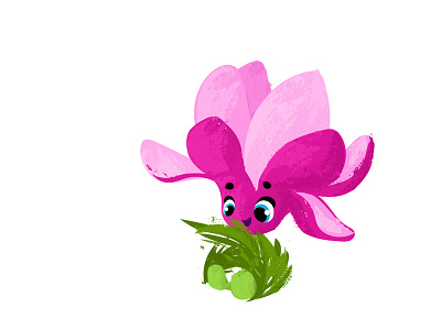 Magnolia cartoon character children book children book illustration fantasy flower illustration vector