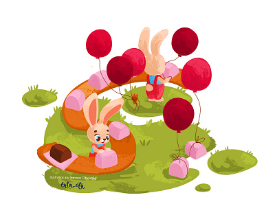 Chocolate Factory animal bunny candy cartoon character children book children book illustration chocolate fantasy illustration rabbit vector