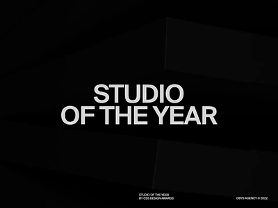 Obys is Sudio of the Year (2x) animation award cssda illustration showreel sound studio of the year typography ui website