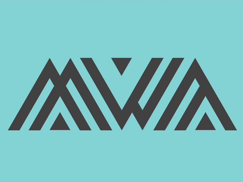 MWA creative design pattern lines shapes vector typography abstract logotype logo