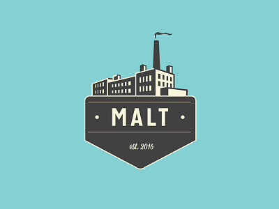 Malt art direction badge brand branding building creative design factory graphic design icon logo vector