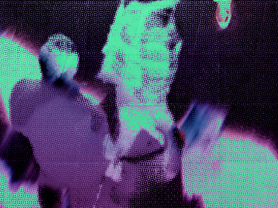 Faceless Crowd art glitch graphic neon print texture