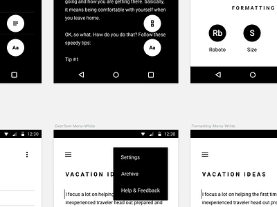 OMINOTES (progress) app black and white mobile notes ominotes ominous ui ux