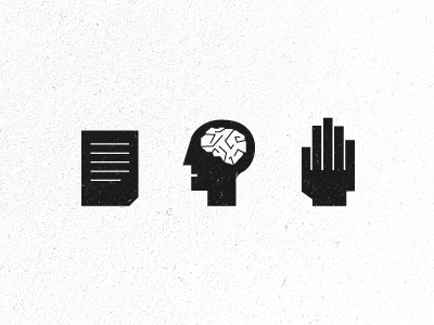 Think About It black and white brain hand head icon icons logo paper