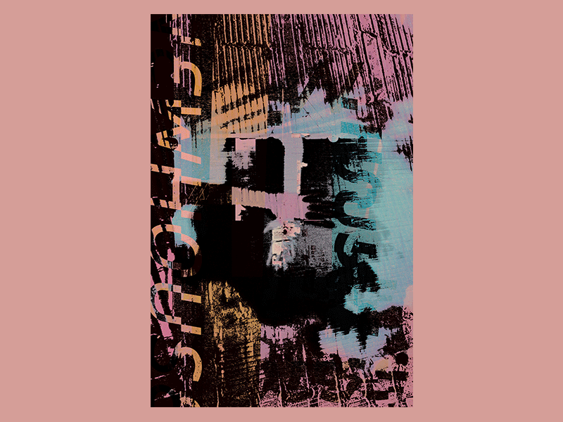 Poster glitch graphic art grunge pixels poster print typography