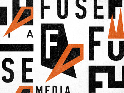 Light It Up black fuse logo media orange texture typography web white