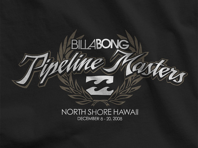 Billabong Pipe Masters Logotype logo surfing t shirt lettering typography