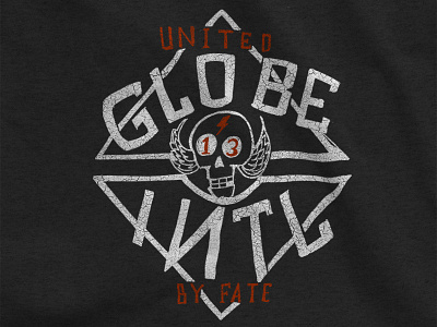 Globe Tee Graphic distressed globe skateboarding t shirt