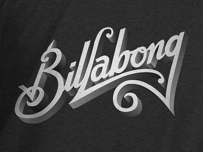 Billabong Script logo surfing t shirt lettering billabong typography