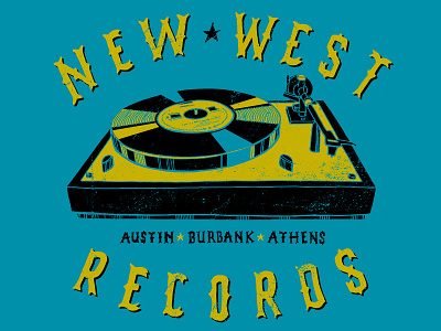 New West Turntable lettering logo music turntable typography