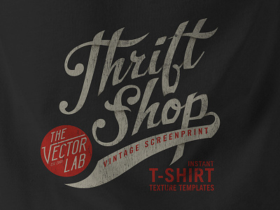 Thrift Shop lettering logo screen printing script thrift typography