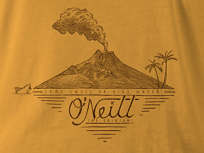 Hotspot island lettering oneill shirt surfing tee volcano