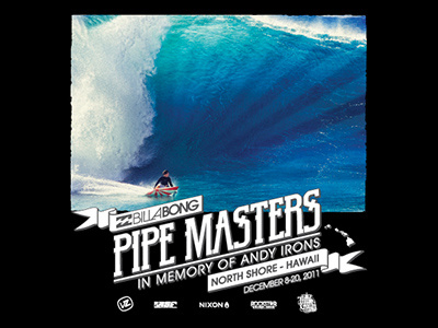 Pipe Masters billabong hawaii logo north shore ocean surf surfing t shirt tee wave