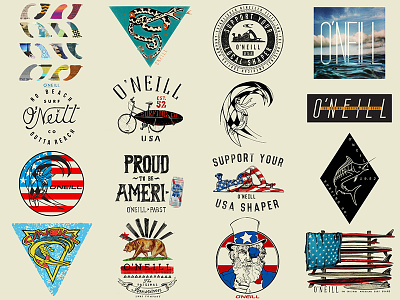 O'Neill T-Shirt Graphics (shot 5 of 5) america california hawaii lettering logo oneill surf surfing t-shirt tee usa