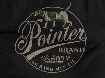 T-Shirt Design for Pointer Brand / LC King graphic design lettering logo screen print screenprint t-shirt tee typography workwear