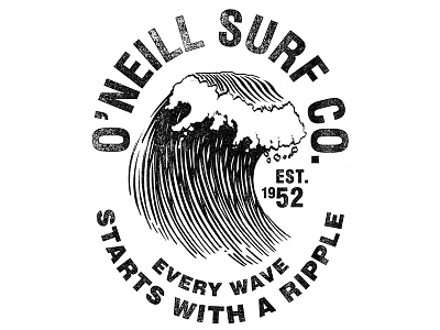 Tee for O'Neill california shirt surf surfing t-shirt tee wave