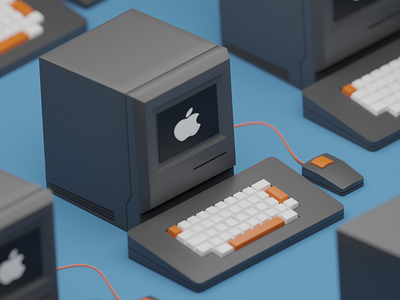 3D Macintosh 128K 1984 3d 3d illustration apple b3d blender computer cute graphic design illustration isometric mac macintosh