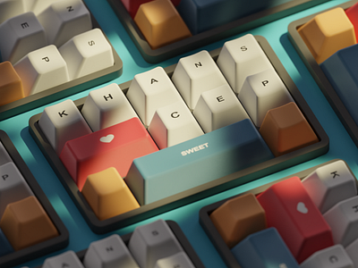 Cute Keyboard 3d 3d illustration b3d blender cutekeyboard illustration keyboard