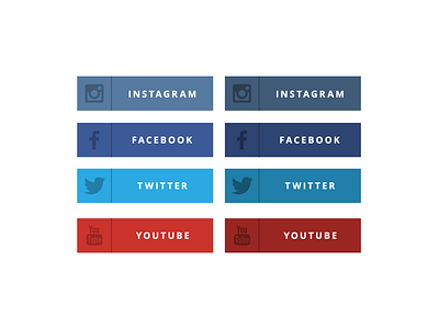 Social Media buttons button flat social media ui