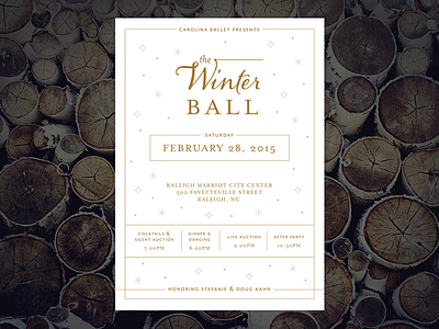 Winter Ball invitation gold invitation typography