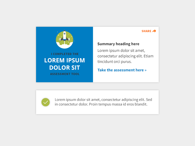 UI Elements interface notification component card share survey flat ui