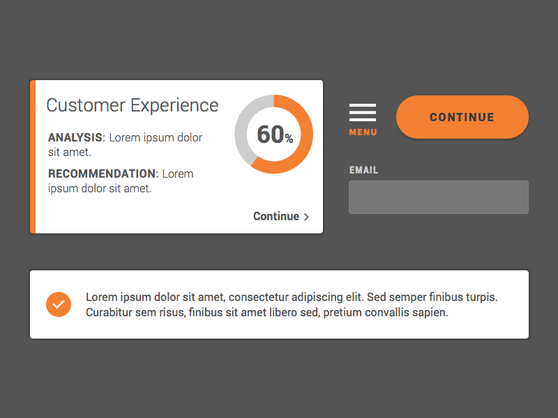 UI Elements element notification component dark atomic input field button menu cards flat ui