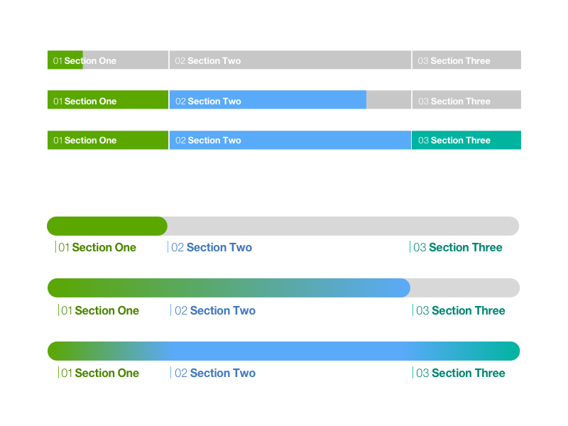 Progress Indicator explorations step navigation step section iteration component web design ui tracker timeline progression progress indicator