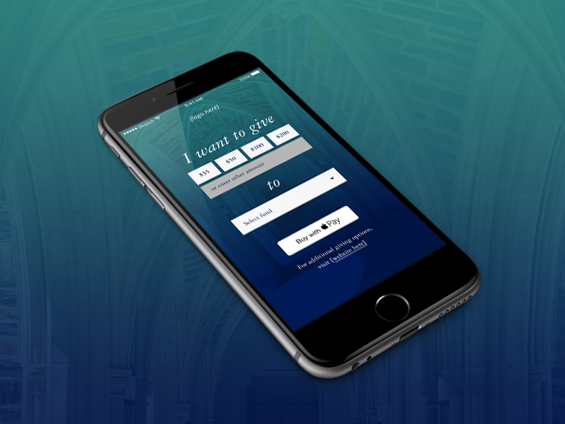 Giving app garamond simple app design donate blue ios gradient donation giving mobile app