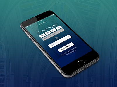 Giving app app app design blue donate donation garamond giving gradient ios mobile simple