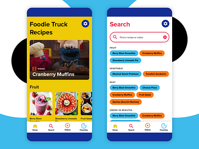 Monster Foodie Truck app app app design application blue bold children colorful cookie monster design flat food app friendly fun interface interface design mobile app sesame street simple ui uidesign
