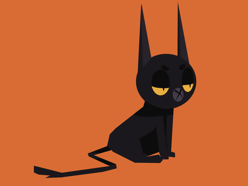 Blinking Cat cat character halloween illustration