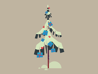 Happy Holidays dribbble! celebration christmas christmas tree gift cards greeting card hollidays illustration pine xmas