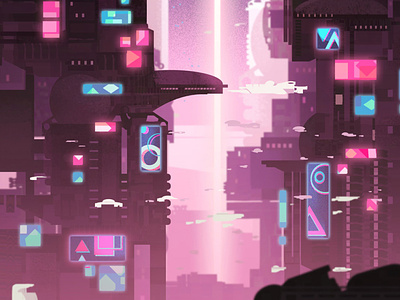 Cyberpunk future city cyberpunk illustration retrofuturism sci-fi