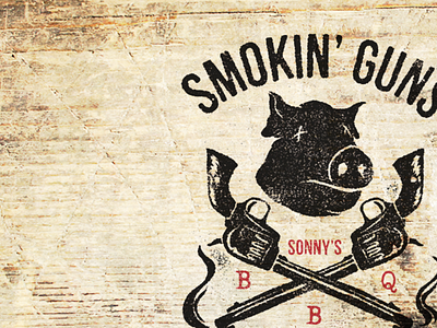 Smokin Guns bbq branding design gun illustration illustrator logo design pig smoke smokin guns