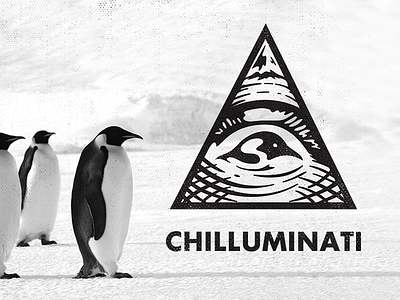 Chilluminati branding cold design glacier ice illuminati logo mountain penguin secret society triangle water