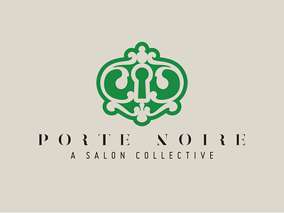 Porte Noire black branding design french green illustration key logo salon typography