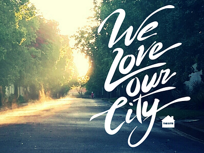 Hometown Love city hand illustrator lettering love type vector