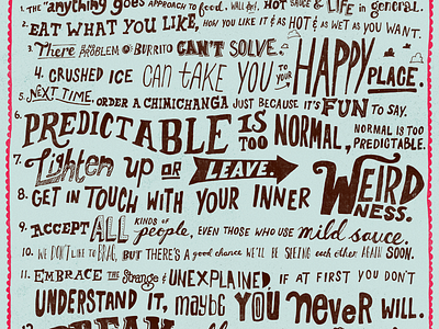 Tijuana Flats Manifesto drawn hand lettering mex tex type typography words