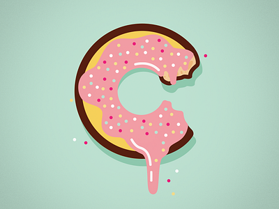 mmm... donut food icon initial logo sprinkle vector