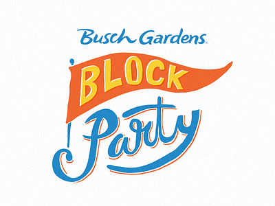 Block Party branding design event hand identity illustration illustrator lettering logo design park theme type