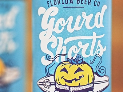 Gourd Shorts Pumpkin Beer beer design hand illustration labels lettering logo packaging typography