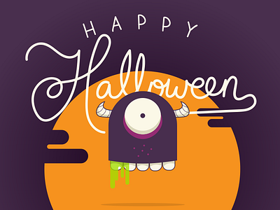 Boo! design eye ghost halloween hand icon illustration lettering monster scary teeth typography