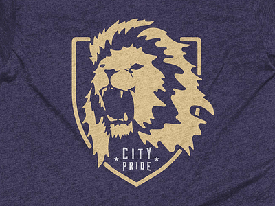 City Pride badge cottonbureau hand icon illustration lion logo orlando shield shirt soccer sports