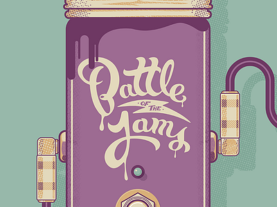 Jam Sesh design halftone hand illustration jam jelly lettering music poster script type