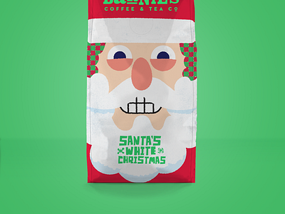 Santa's coffee packaging bag branding christmas coffee hand illustration packaging pattern santa type