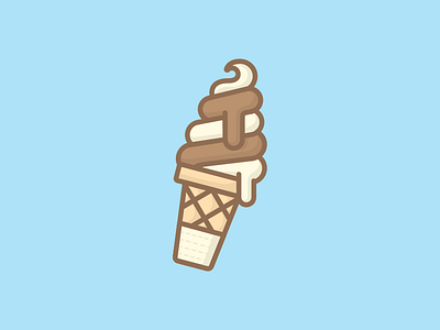 Twist Cone blue cone design drip hand ice cream illustration ui vector