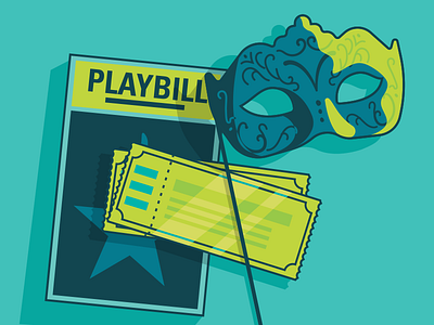Play entertainment illustration infographic mask play shadow ticket ui