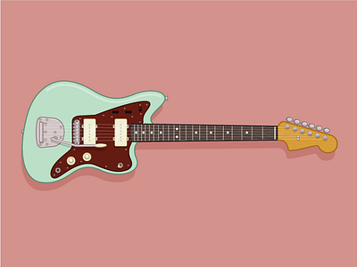 Fender Jazzmaster color fender guitar illustration music shadow sound