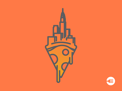 NYC Pizza ad app design food icon illustration line logo nyc pizza ui